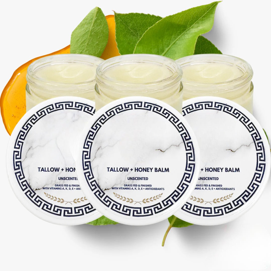 Grass-Fed Tallow and Honey Balm with Essential Oils for Dry and Sensitive Skin